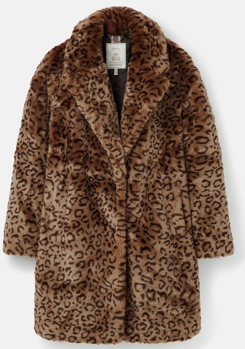 Joules Abbotsford Leopard Brown Faux Fur Coat - KODAKODA